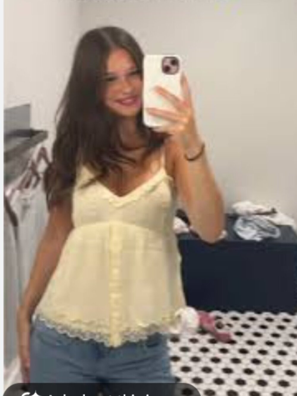 NWT Hollister Butter Yellow Chiffon BabyDoll Cami Lacey Tank Top Sz MED